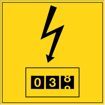 Elektrameter sticker 150 x 150 mm
