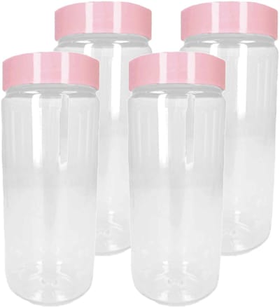 PlasticForte Voorraadpot/bewaarpot - 4x - 550 ml - kunststof - oud roze - B7 x H16 cm