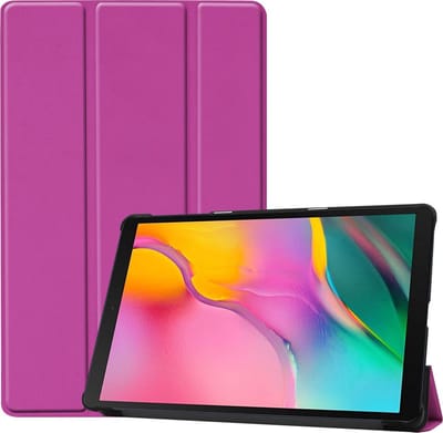 Hoesje - Geschikt voor Samsung Galaxy Tab A 10.1 (2019) - Dun & Stevig - Hardcover Book Case - Trifold Bookcase Hoes - Hard Cover - Tablethoes - Paars