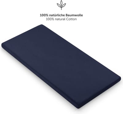 Laleni Jersey Baby/Kind Hoeslaken - Actief Ademend - Oeko-Tex Certificeerd - Babybed, Wieg, Kinderbed 100 x 115 x 10cm, donker oceaanblauw, zeshoek