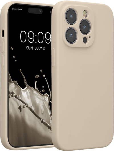 kwmobile telefoonhoesje geschikt voor Apple iPhone 14 Pro - TPU backcover met siliconen coating - Smartphone case in crème