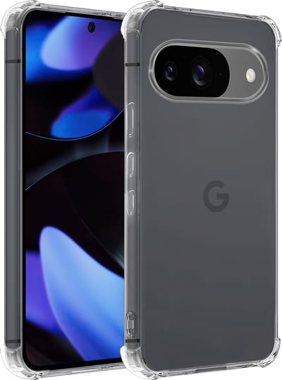 Hoesje - Geschikt voor Google Pixel 9 - Sterk & Shockproof - Siliconen Shock Case - Hoes Cover - Telefoonhoes - Transparant