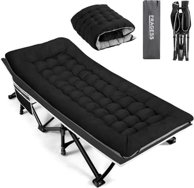 Draagbaar Campingbedje 28 Inch Extra Breed - Opvouwbaar Bed voor Volwassenen en Kinderen, Max. Belasting 600 Lbs