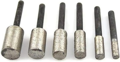 Gesinterde Slijpkop Set - Diamant Bit - Materiaal Bewerken - Volledig Gesinterd - 6mm Schacht - Zilver