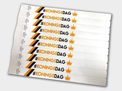 Tyvek Polsbandjes | Koningsdag Wit | 1000 Stuks