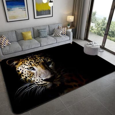 Mode Luipaardpatroon Tapijt Op De Vloer 3d Dierenprint Groot Tapijt Woonkamer Zachte Spons Badkamermat Absorberend Anti-Slip 80x120cm
