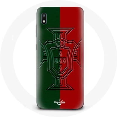 Coque - maniacase - Samsung Galaxy A10 - Souple - Noir - Portugal logo vert et rouge noir