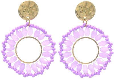 Oorbellen - oorhangers - sieraad - oorsieraad - RVS - kralen - ringen - goudkleurig - roze - accessoire - outfit - hip - trendy - chique - feest - cadeau - dames - vrouwen