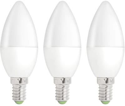 Spectrum LED Kaarslamp E14 - 1W - 230V - 90 Lumen - 6000K Koud Wit - Ø37mm - Voor Kroonluchter, Wandlamp of Sfeerverlichting - 3 stuks