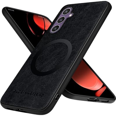 Fuax Leer voor Magsafe Draadloos Opladen Telefoonhoesje voor Samsung Galaxy S25 Plus S23 S24 FE S22 S21 S20 Note 10 20 Ultra Cover For Samsung Galaxy S24