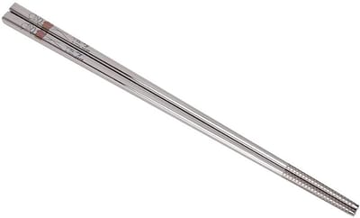 Dailygoods- Eetstokjes Roestvrij Staal - Japanse Bloemenpatroon - Vaatwasserbestendig - Duurzaam - 1 Paar - 23,5 cm Lengte - Eetgerei