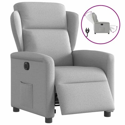vidaXL - Fauteuil - elektrisch - verstelbaar - stof - wolk - grijs