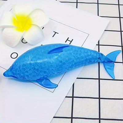 Creatieve Grappige Dolfijn Antistress Squishy Speelgoed Stressverlichtende Bal Zee Dieren Decompressie Knijpspeelgoed Voor Kinderen Verjaardagscadeaus blue