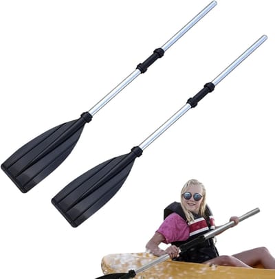 Kajakboot Peddels - Roeispanen Watersport - Buitenvaren Kano - Lichtgewicht Aluminium - 125cm Lengte - Zwart
