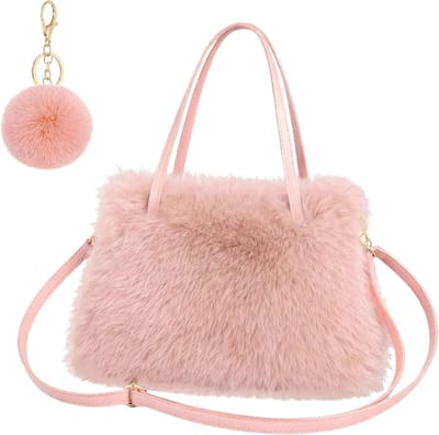 Faux Fur Tote Bag voor Dames en Meisjes - Pluche Handtas, Schoudertas en Crossbody Tas voor een Stijlvolle Look