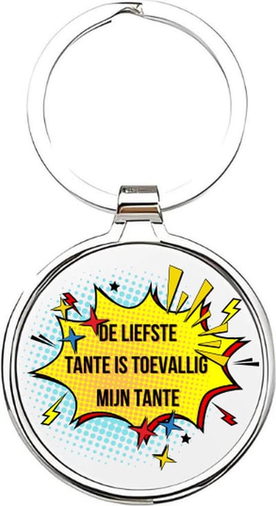 Akyol - de liefste tante is toevallig mijn tante Sleutelhanger - Tante - de liefste tante - tante sleutelhanger - sleutelhanger - sleutelhanger voor tantes - familie sleutelhanger - verjaardagscadeautje - cadeau voor de liefste tante - 4 x 7,5 CM