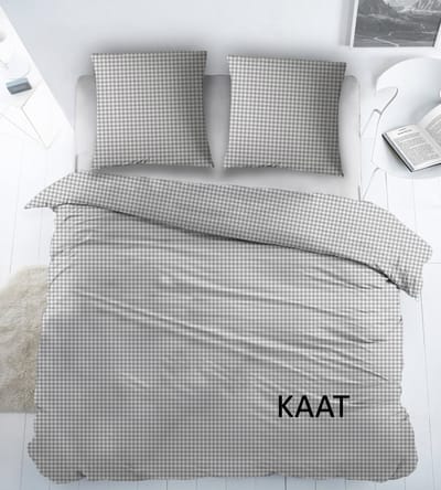 Katoen Laken 1 persoons 180x290 met kussensloop KAAT GREY