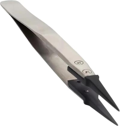 Precisie Pincet - Antistatische Tang - Gedetailleerd Handwerk - Geleidende Punten - 13 cm Lengte - Zilverkleurig