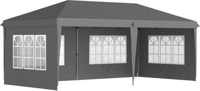 Partytent opvouwbaar - Paviljoen - Easy up - Waterdicht - Weerbestendig - Grijs