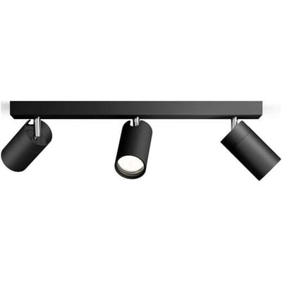 Philips Idris Spot - Spatwaterdicht IP44 - 5W - Zwart - Badkamerlamp - Drie lichtpunten - Alleen geschikt voor LED spots