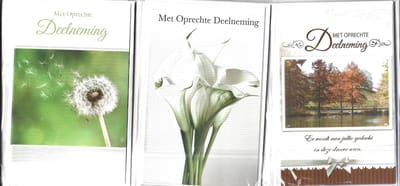 Wenskaart Condoleancekaarten Rouwkaarten 24 stuks