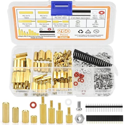 260 Stuks Hexagon M2.5 Afstandhouders en Schroeven Set voor PCB en Circuit Boards