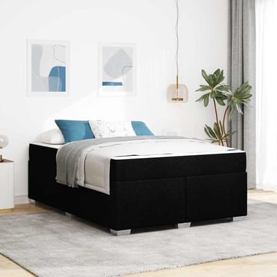 vidaXL - Bedframe - met - matras - Zwart - 140 - x - 200 - cm - Stof