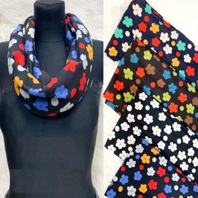 Colsjaal - Gebloemd - Zwart wit - One size
