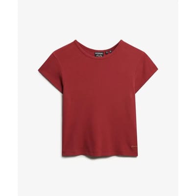 Superdry Athletic Essential T-shirt Slanke Pasvorm Red Grootte: 36