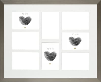 Deknudt Frames multifotolijst - zilver kleur - collagelijst voor 8 foto's 10x15 cm - met passe-partout