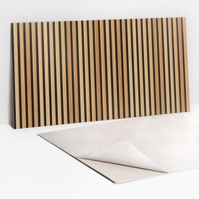 Tulup PVC Wandpaneel - Houten Planken Lamellen Zelfklevende Wandbekleding - 100 x 50 cm - Bruin PVC Wandpaneel - 1 stuk - Boheems Wandbekleding - Wandbekleding Vinyl - Plaktegels Keuken en Badkamer