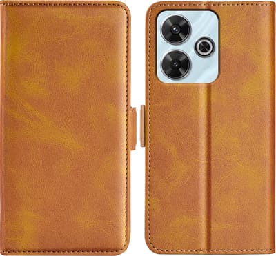 MobyDefend Hoesje - Geschikt voor Xiaomi Redmi 13 4G - Luxe Wallet Book Case (Sluiting Zijkant) - Lichtbruin