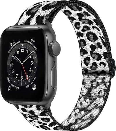 Bandje Geschikt Voor Apple Watch Bandje 38/40/41 mm Nylon Polsband Met Gesp - Horloge Bandje Geschikt Voor Apple Watch 1-8 / SE - 38/40/41 mm Bandje Stof - Panter Wit