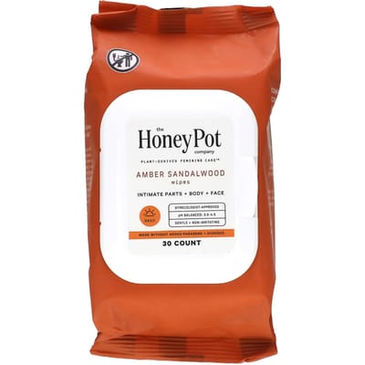 The Honey Pot Company, Amber Sandalwood Tissues, 30 Sheets red