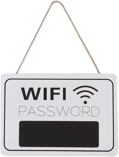 WiFi Wachtwoord Bord - Retro WiFi Wachtwoord Kalkbord Wanddecoratie - WiFi Wachtwoord Signage Blackboard voor Kantoor - Koffiewinkel - Boekwinkel - Bar - Winkel - Feestdecoratie (Wit)