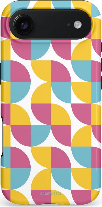Casetastic hoesje geschikt voor Apple iPhone Air - MagSafe - Dubbellaagse bescherming - Cirkeldroom - Fashion Case - Goud Roze Lichtblauw Wit
