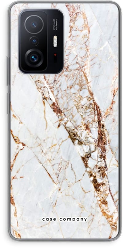 Case Company® - Hoesje geschikt voor Xiaomi 11T Pro hoesje - Goud marmer - Soft Cover Telefoonhoesje - Bescherming aan alle Kanten en Schermrand