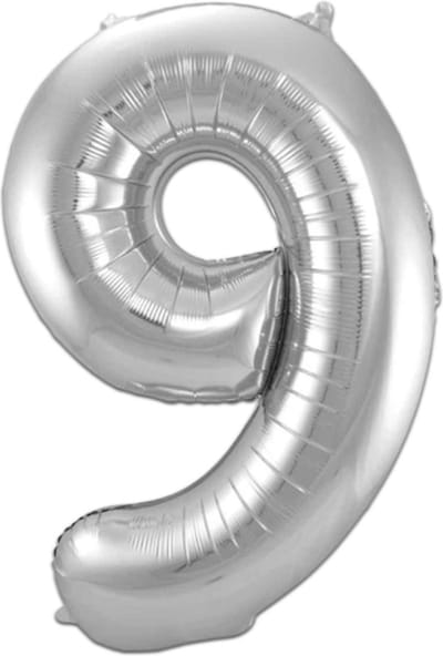 Cijfer Ballonnen Ballon Cijfer 9 Verjaardag Versiering Feest Helium Ballonnen Cijferballon Folieballon Zilver Xl Formaat