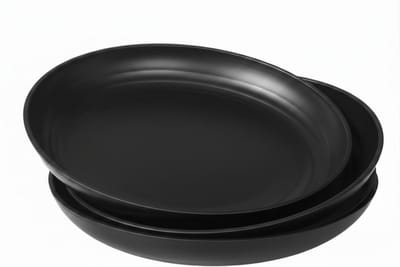 KAD® Bord - 4 Borden - Dinerborden - Dinerbord - Zwart - 20cm x 20cm x 5cm