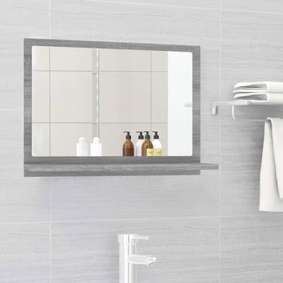 vidaXL - Badkamerspiegel - 60x10,5x37 - cm - bewerkt - hout - grijs - sonoma - eiken