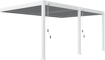 Orion Deluxe overkapping muurbevestiging - 360 x 530 cm - wit - Weerbestendig en Luxe uitstraling - Volledig Aluminium Terrasoverkapping - Perfect te gebruiken als Tuinprieel / Carport / Veranda / Pergola