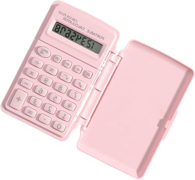 Mini Pocket Calculator, draagbare digitale rekenmachine, 3,94 x 2,36 inch mini rekenmachines met deksel cover, compact computerapparaat, schoolbenodigdheden met eenvoudig ontwerp, rekenmachines deksel