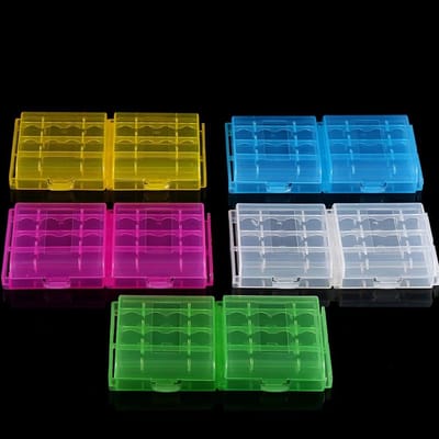 Batterij Opslagcase - Batterijhouder Organizer - Batterijen Organiseren - Verbindbaar Ontwerp - 4 AA of 5 AAA - 5 Kleuren
