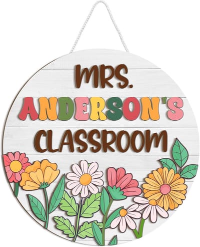 Gepersonaliseerd Leraar Deurbord - Naambord voor Klaslokaal en Leerkracht Cadeau