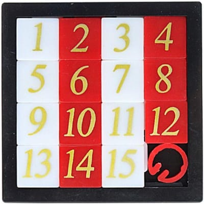 Vroege Educatieve Wiskunde Speelgoed Ontwikkelen voor Kinderen Plastic 1-15 Nummer Puzzels Kinderen Speelgoed Schuifpuzzel Speelgoed 15 Tegels Logica Spel red