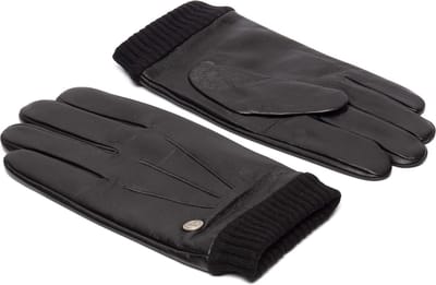Leren Handschoenen Heren - Comfortabel Warm Gevoerde Handschoenen Winter Voorkom Koude Handen en Vingers - 100% Schapenleer met Gebreid Manchet - Luxe Wollen Voering - Outdoor Sport Fiets Handschoenen - Frickin Model Dean - maat S