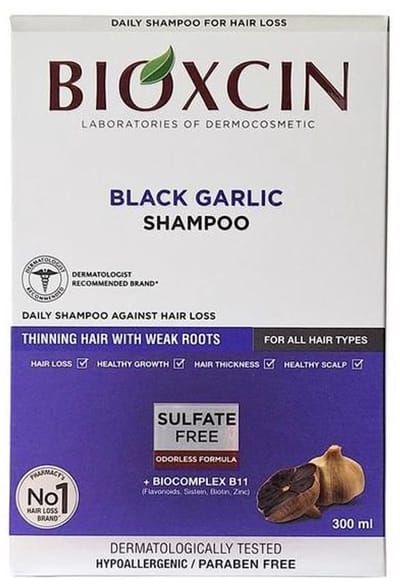 Bioxcin Zwarte Knoflook Shampoo 300 ml (shampoo tegen haaruitval) - shampoo - haaruitval - haarverzorging - Herbal shmpoo - Bioxcin Shampoo