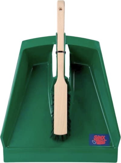 Synx Tools Handveger en blik Groen - Stoffer en Blik kunststof - Veger en blik - Schoonmaakartikelen - bezem binnen - Tuinruimer