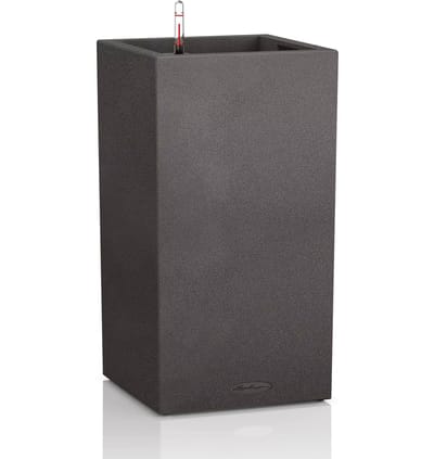 LECHUZA CANTO Stone 30 high - Plantenbak - met uitneembare binnenbak - met bewateringssysteem - ALL-IN-ONE set met LECHUZA-PON - grafietzwart