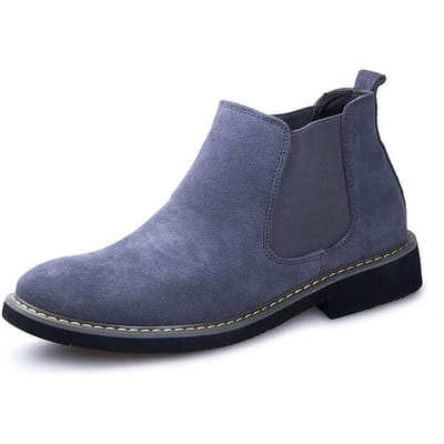 Heren Korte Laarzen Trendy Chelsea Boots Herfst en Winter Britse Mouw Tide Laarzen Casual Hoge Schoenen 44 grijze kleur